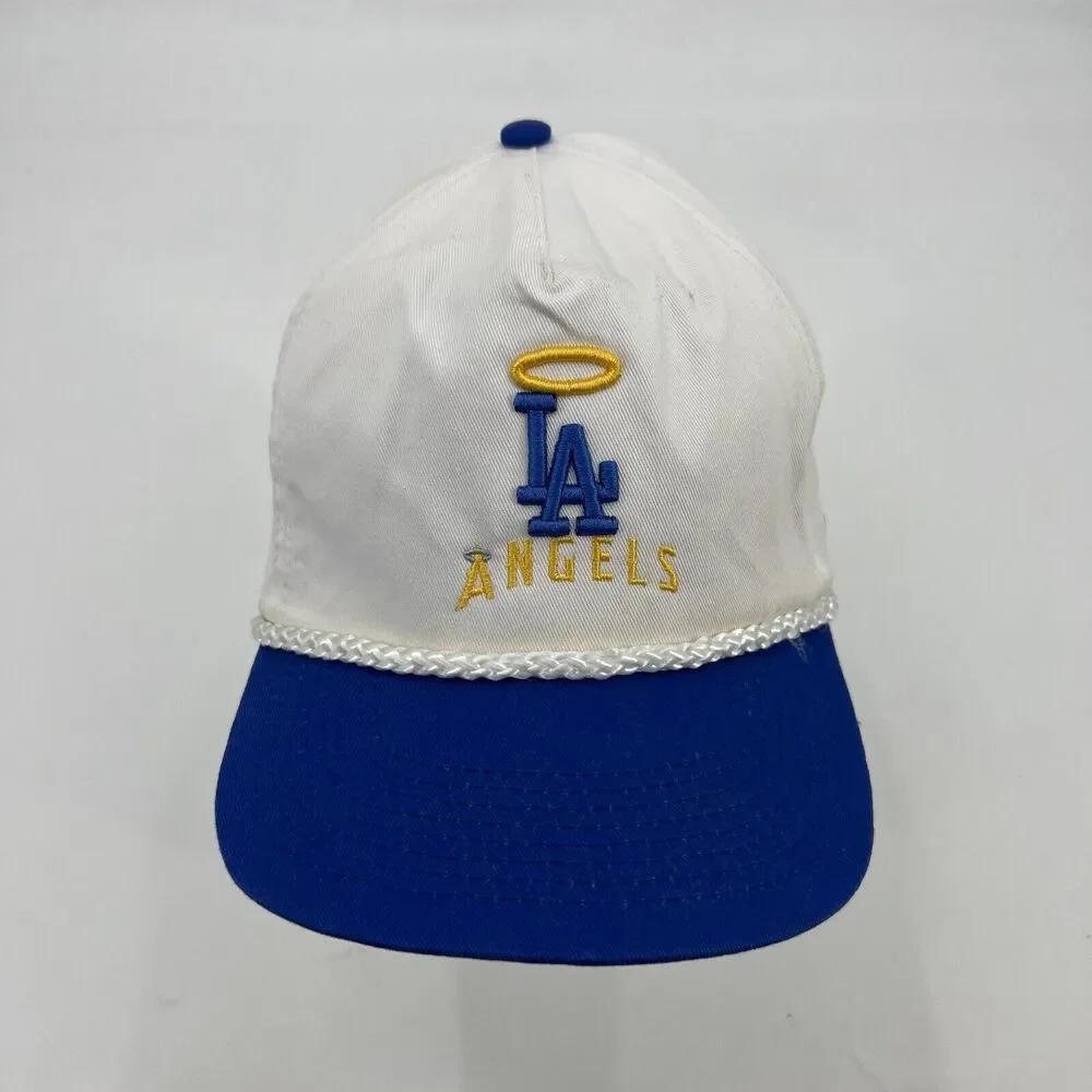 LA Angels Kobe & Nipsey Tribute Hat Mens Snapback White Blue Cotton